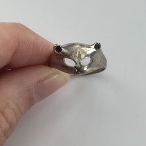Sterling silver 925 rustic cat ring jewelry 6.5